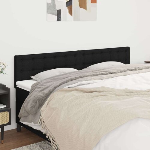  Posteljno vzglavje 2 kosa črno 100x5x78/88 cm blago, (20953737) Slike