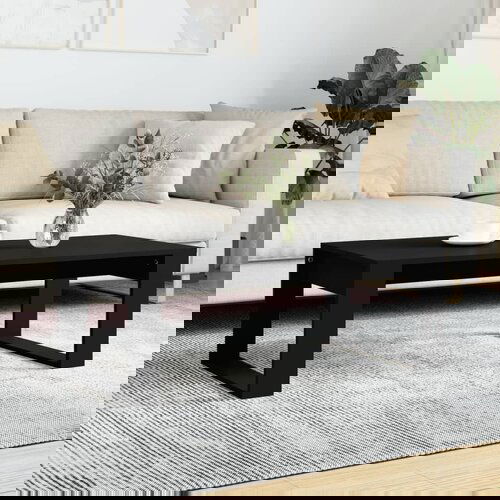 VidaXL Klubska mizica črna 102x50x35 cm inženirski les Slike
