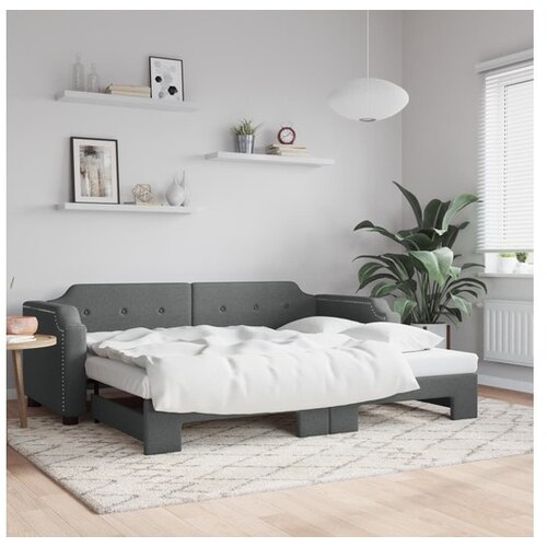 vidaXL Izvlečna dnevna postelja temno siva 80x200 cm blago Cene