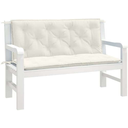 vidaXL Blazina za vrtno klop 2 kosa melanž krem 120x50x7 cm blago Cene