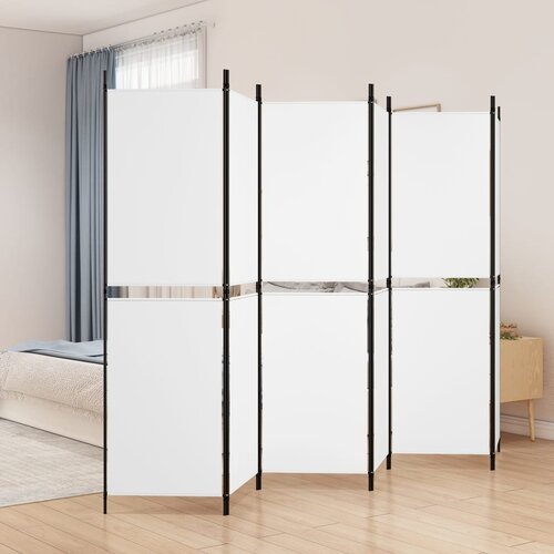vidaXL Paravan 6-delni bel 300x180 cm blago Cene
