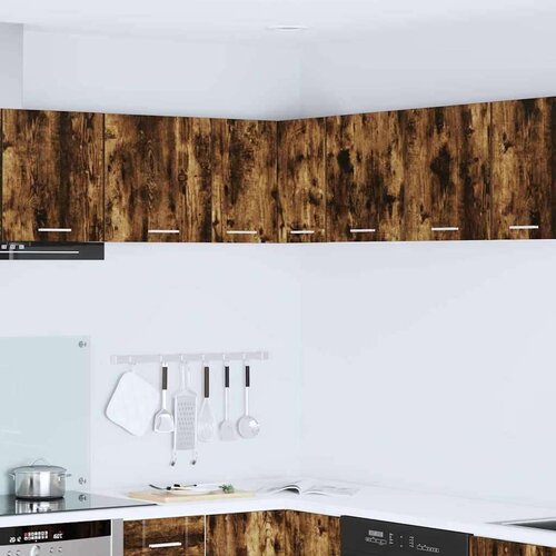 vidaXL Viseča omarica Riga Dimljen hrast in bela 57 x 57 x 40 cm Cene