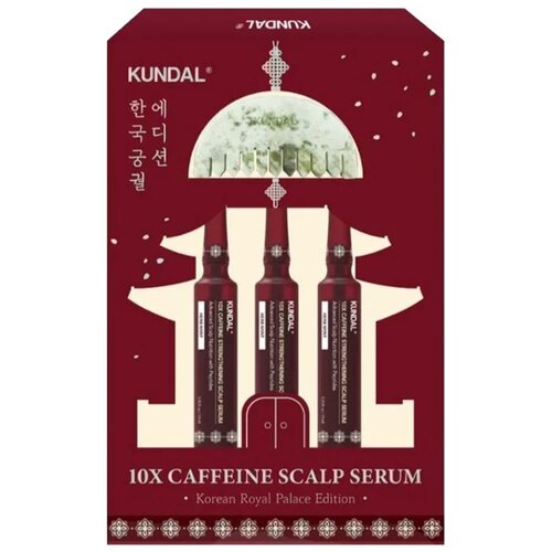 KUNDAL Korean Royal Place Edition 10xCaffeine Scalp Serum 10ml*3 + Če&amp;scaron;alj Slike