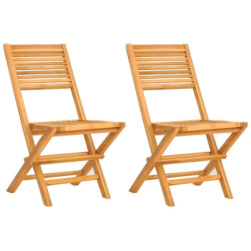  Sklopive vrtne stolice 2 kom 47x62x90 cm od masivne tikovine Slike