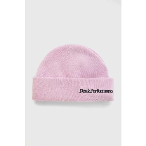 Peak Performance Vunena kapa boja: ružičasta, od debele pletenine, vunena