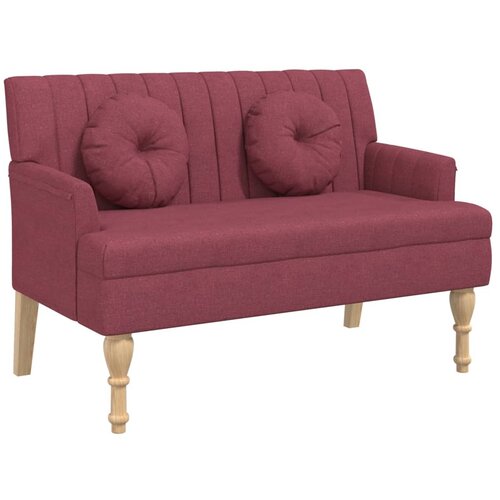  Klupa s jastucima boja vina 113 x 64,5 x 75,5 cm od tkanine Slike