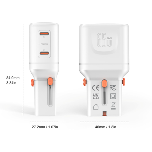 4SMARTS 4smart Nomad Pocket svetovni potovalni adapter 65 W Slike