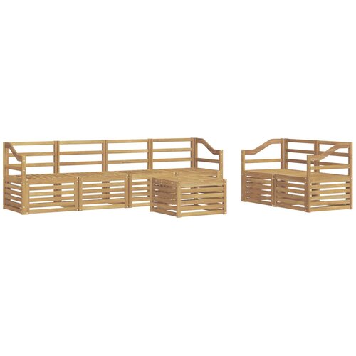 vidaXL Zunanja garnitura za sedenje 7 pcs Bela Masiven les akacije, (5000281648) Cene