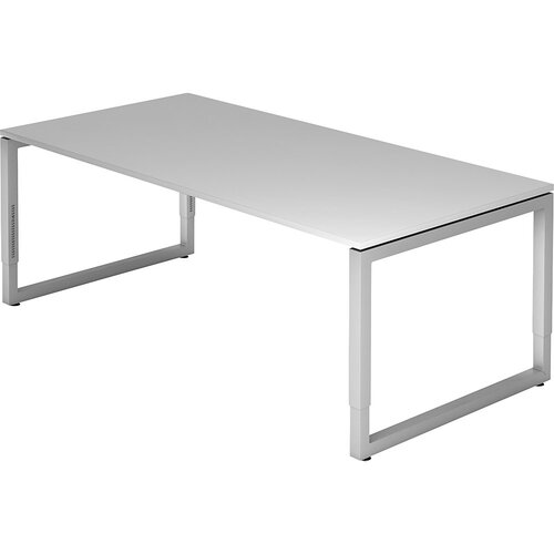 eurokraft pro anny - pisalna miza z ogrodjem iz štirikotne jeklene cevi, šxg 2000 x 1000 mm, svetlo siva Cene