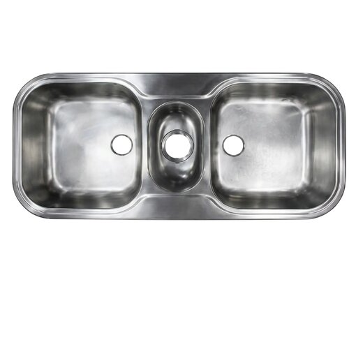  ugradna sudopera sa dva korita 104 x 48 cm (dubina 17 cm) inox Cene