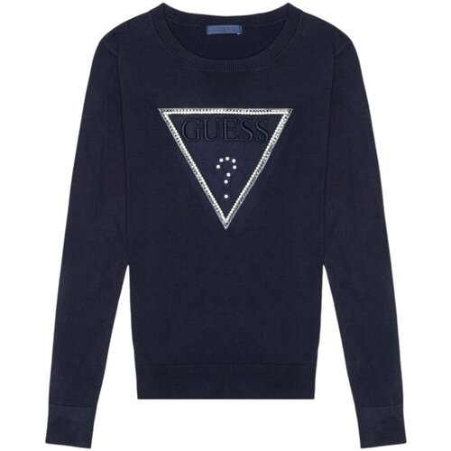 Guess Puloverji LS CN KIARA TRIANGLE LOGO SWTR W5YR23 Z2NQ2 Modra Slike