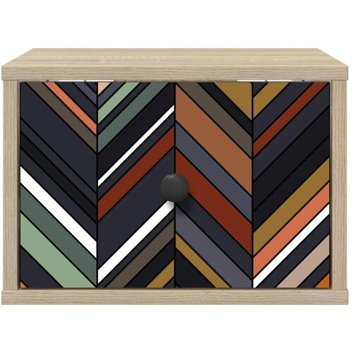  Wall-mounted noćni ormarić OMMEN Hrast sonoma 36 x 33 x 25 cm - Hrast sonoma Geometrijski uzorak 1 Slike