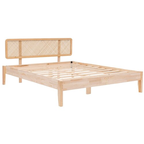 Kalune Design Bračni krevet od masivne smreke s podnicom 160x200 cm u prirodnoj boji Izabelya – Cijene