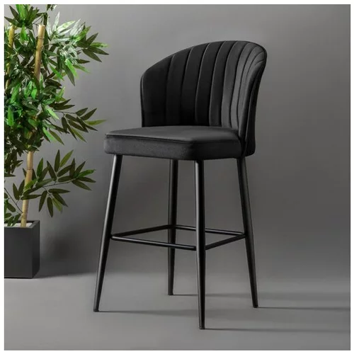 HANAH HOME Rubi - Black (2 kosa) set barskih stolov, (20974390)