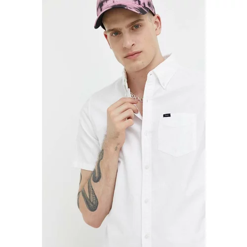 Superdry Pamučna košulja za muškarce, boja: bijela, regular, o button-down ovratnikom