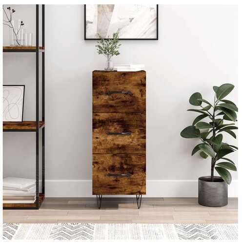 vidaXL Komoda boja dimljenog hrasta 34 5x34x90 cm konstruirano drvo Cijene