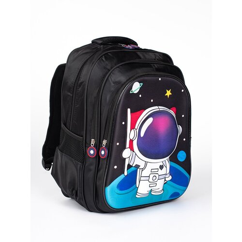 Shelvt Black Cosmonaut Backpack for Kids Cene