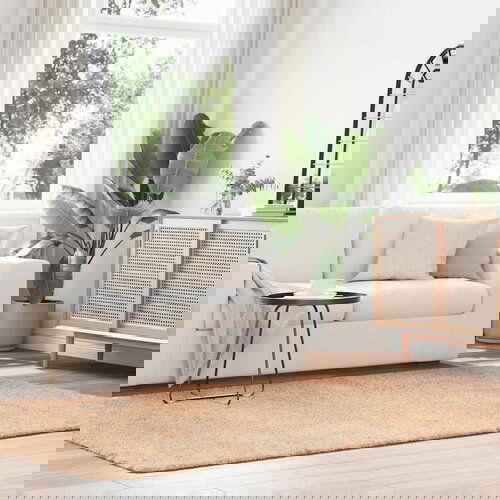 vidaXL Čupavi tepih s visokim vlaknima bež 160x230 cm poliester Cijene