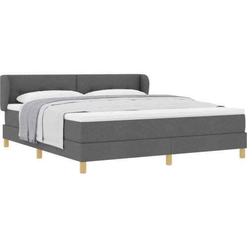 vidaXL Box Spring postelja z blazino temno siva 180x200 cm tkanina Cene