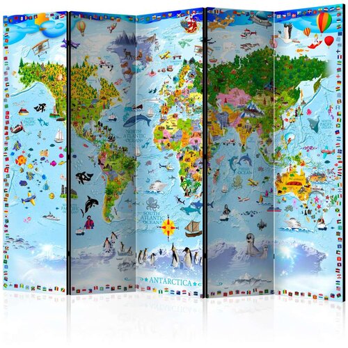  Paravan u 5 dijelova - World Map for Kids II [Room Dividers] 225x172 Cijene