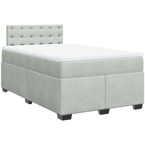 Maison Chic Box spring postelja - Vzmetna postelja z vzmetnico svetlo siva 120x190 cm žamet SL4334, (21901651) Cene
