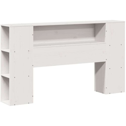 VidaXL Krevet s regalom z knjige bez madraca bijeli 135x190cm borovina Slike