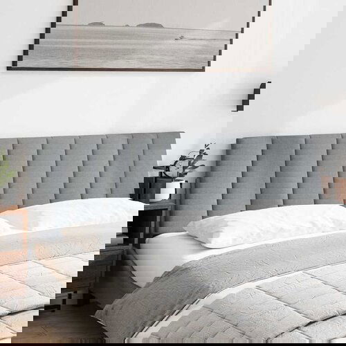 Maison Chic posteljno vzglavje - vzglavna omarica - vzglavna stranica svetlo siva 180 cm blago, (21703918) Cene