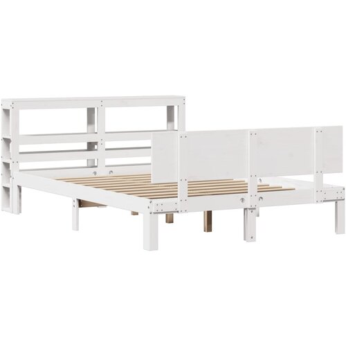 VidaXL Okvir kreveta s uzglavljem bez madraca bijeli 140x190 cm Slike
