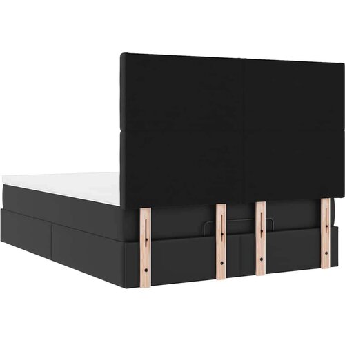 VidaXL otomanski okvir kreveta s madracem crni 140x200cm umjetna koža Slike