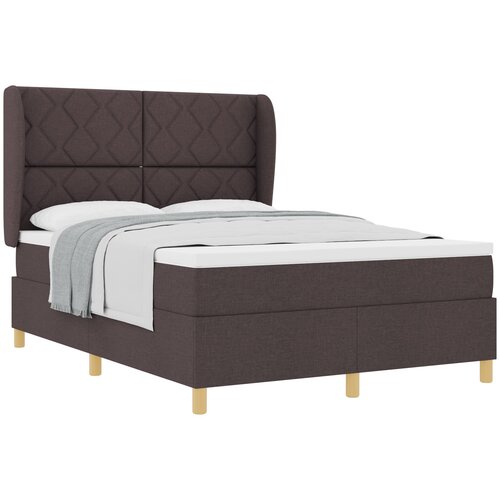 VidaXL Box Spring Postelja z Vzmetnico Temno Rjava 160x200 cm Tkanina, (22051627) Slike