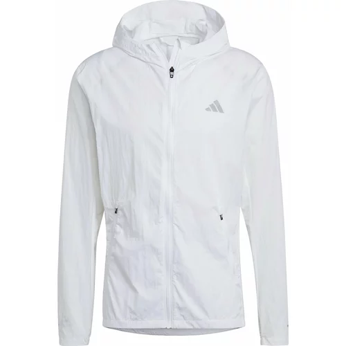 Adidas Sportska jakna 'Marathon Warm-Up' srebro / bijela