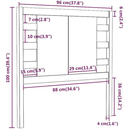  Uzglavlje smeđa boja meda 96 x 4 x 100 cm od masivne borovine Slike