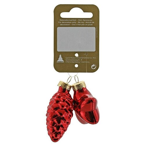  Okrasek za božično drevo Storž in zvezda (Rdeča, Steklo, 1 kos) Cene