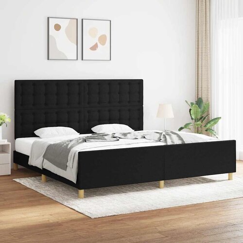  Okvir za krevet bez madraca crni 200x200 cm od tkanine Cene
