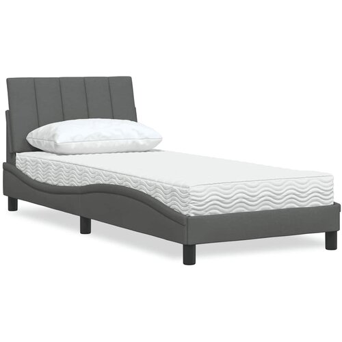 Krevet s madracem Hanko tamnosivi 90 x 190 cm od tkanine Cene