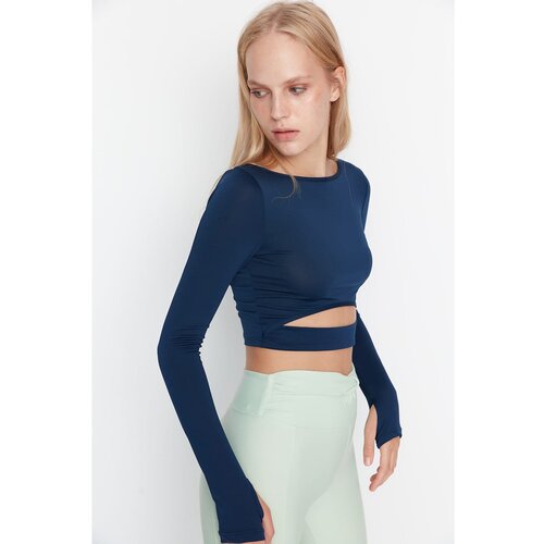 Trendyol Navy Blue Cut Out Detailed Crop Sport Blouse Slike