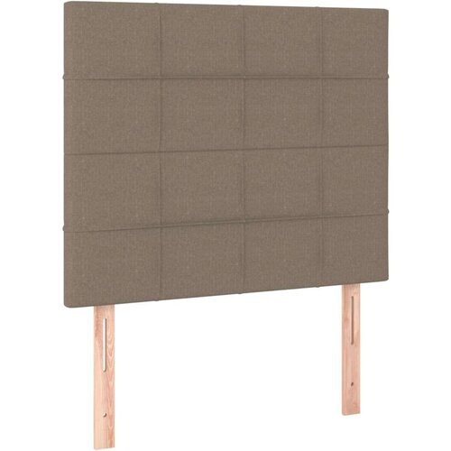  Krevet box spring s madracem LED smeđesivi 100x200 cm tkanina Slike