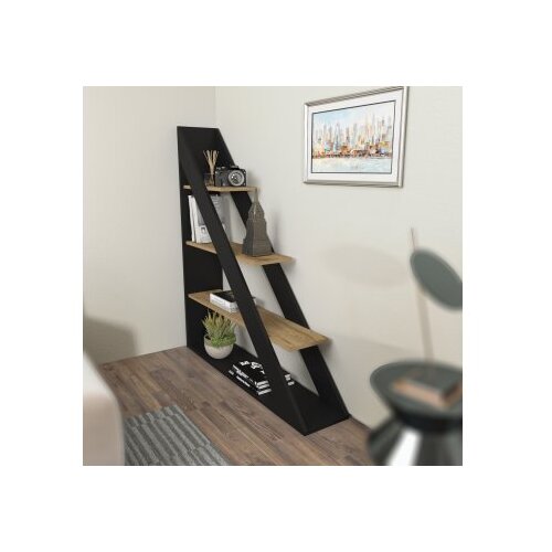 Hanah home polica za knjige pisagor black oak Slike