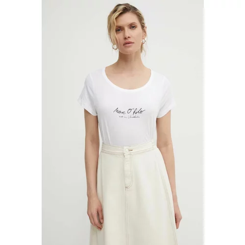 Marc O'Polo Bombažna kratka majica ženska, bela barva, 404206751431