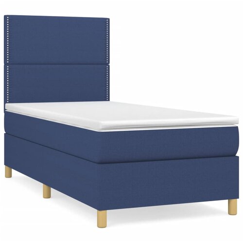 Maison Chic Box spring postelja - Vzmetna postelja z vzmetnico moder 90x190 cm blago SL12805, (21881767) Slike