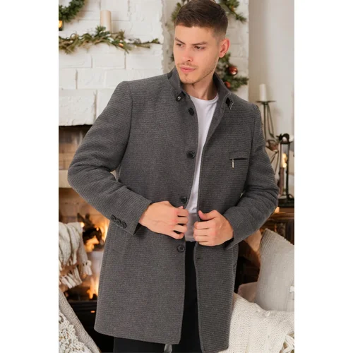 Dewberry PLT8367 MEN'S COAT-PLAIN LIGHT GREY