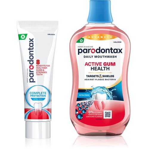 Parodontax Complete Protection &amp;amp; Active Gum Health Extra Fresh set za zdrave zube i desni Slike