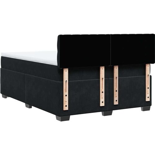 VidaXL Krevet s oprugama i madracem crni 140x200 cm bar&amp;scaron;unasti Slike