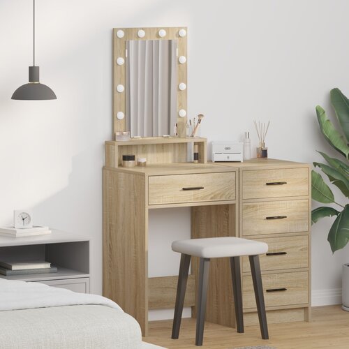 vidaXL Hrast Sonoma Iverna plošča 50 x 41 x 140 cm Ogledalo Cene