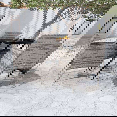  Vrtna jedilna garnitura 5-delna z blazinami siva in črna, (20674626) Cene