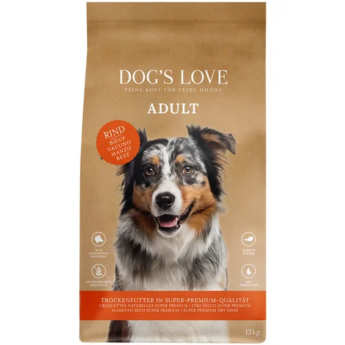 Dog's Love Adult govedina - Varčno pakiranje: 2 x 12 kg