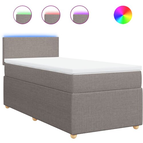 Maison Chic Box spring postelja - Vzmetna postelja z vzmetnico taupe 80x200 cm blago SL4163, (21888587) Cene