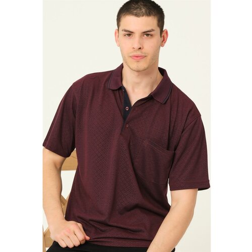 Dewberry T0732 MEN'S T-SHIRT-BURGUNDY Cene