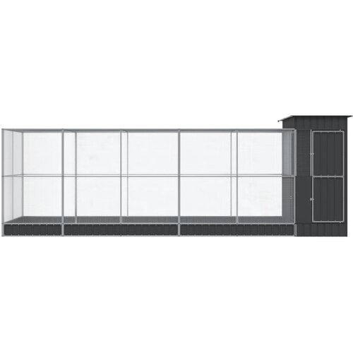  Kavez za ptice s produžetkom srebrni 623x203x216 cm čelični Slike