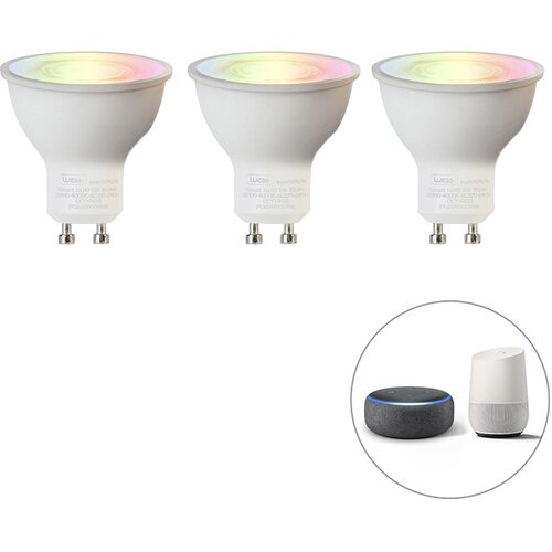 LUEDD Komplet 3 pametnih LED sijalk GU10 RGBW 5W 350 lm 2200-4000K Cene